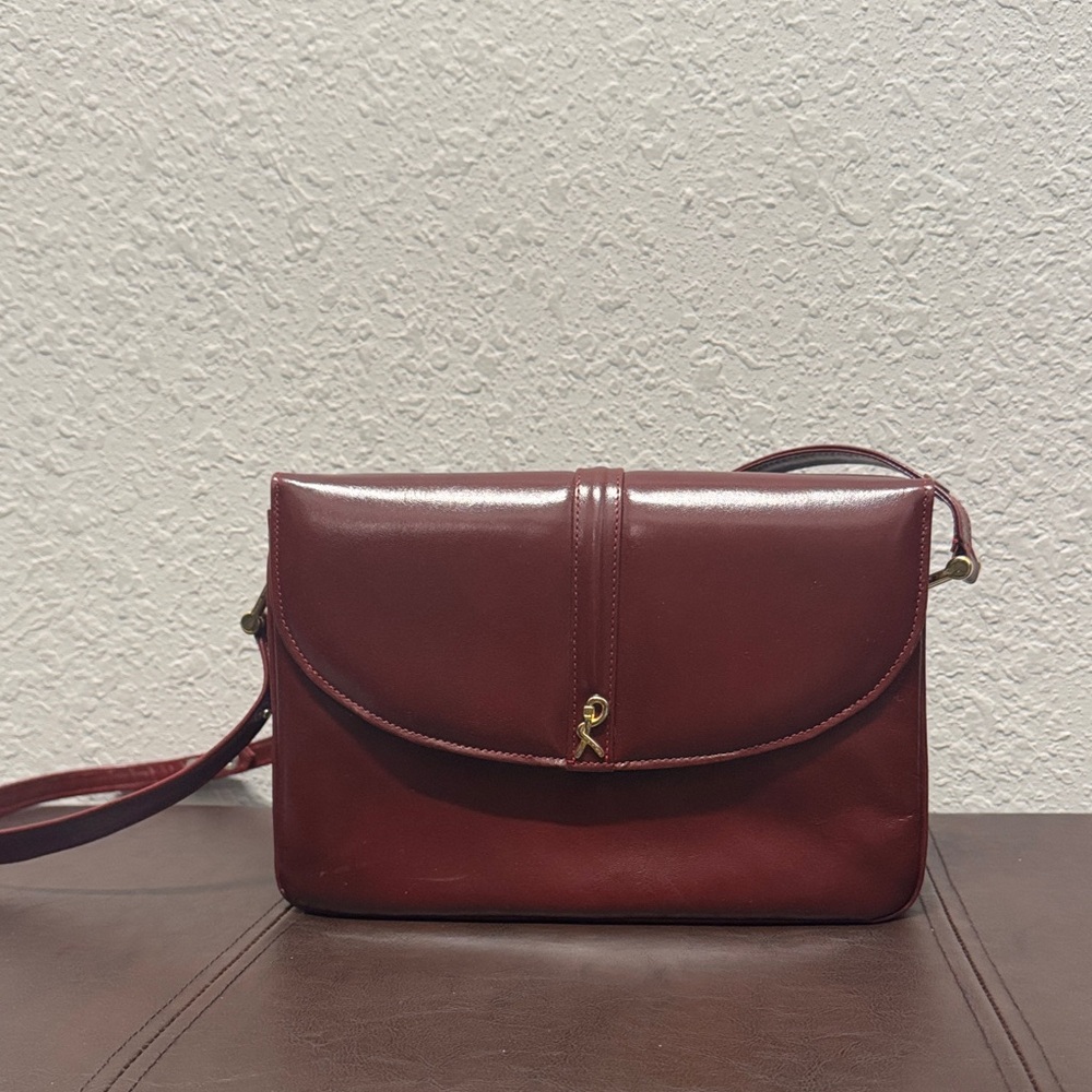 Roberta Burgundy Leather Shoulder Bag